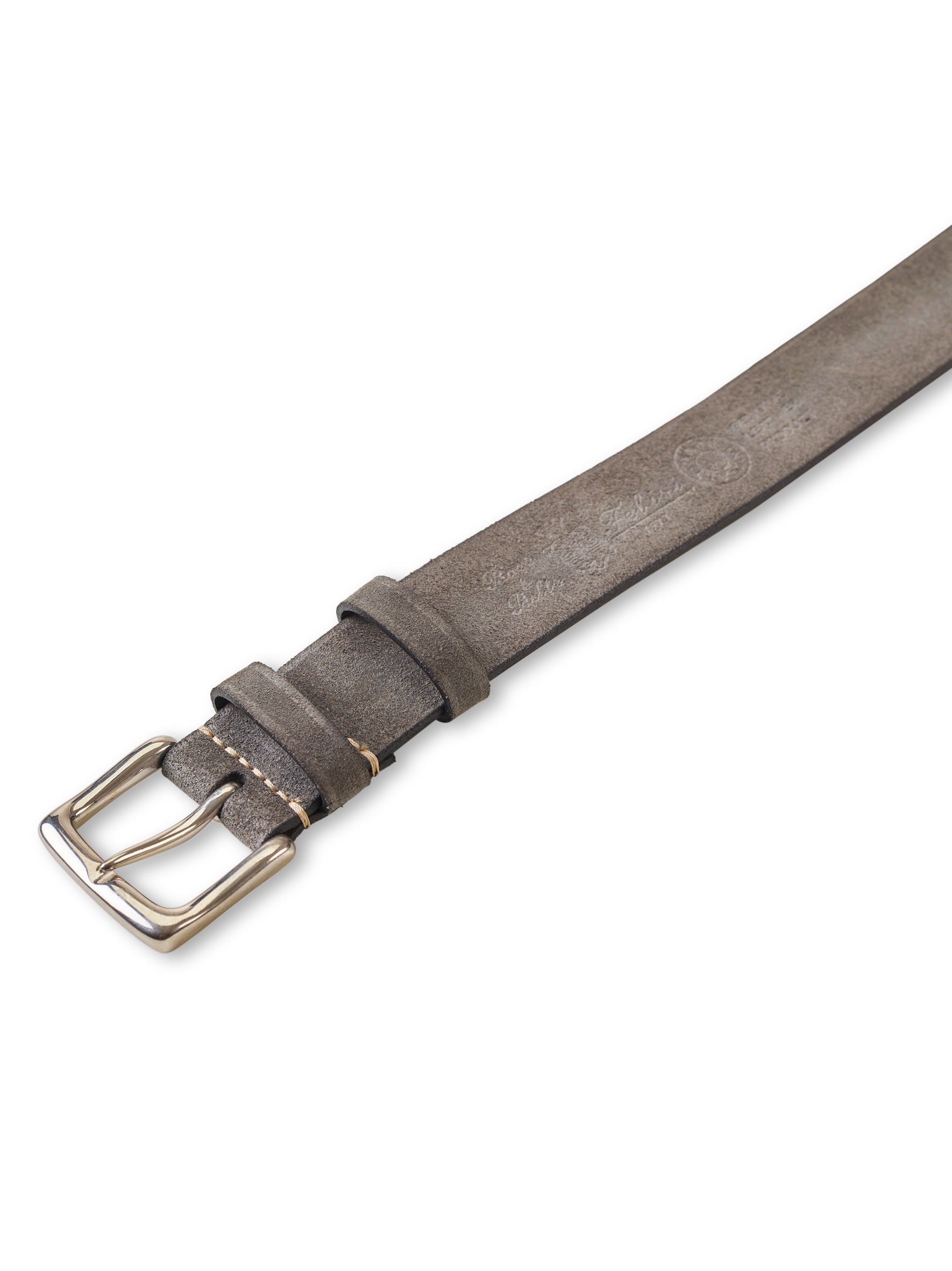 Grey waxed nubuck belt